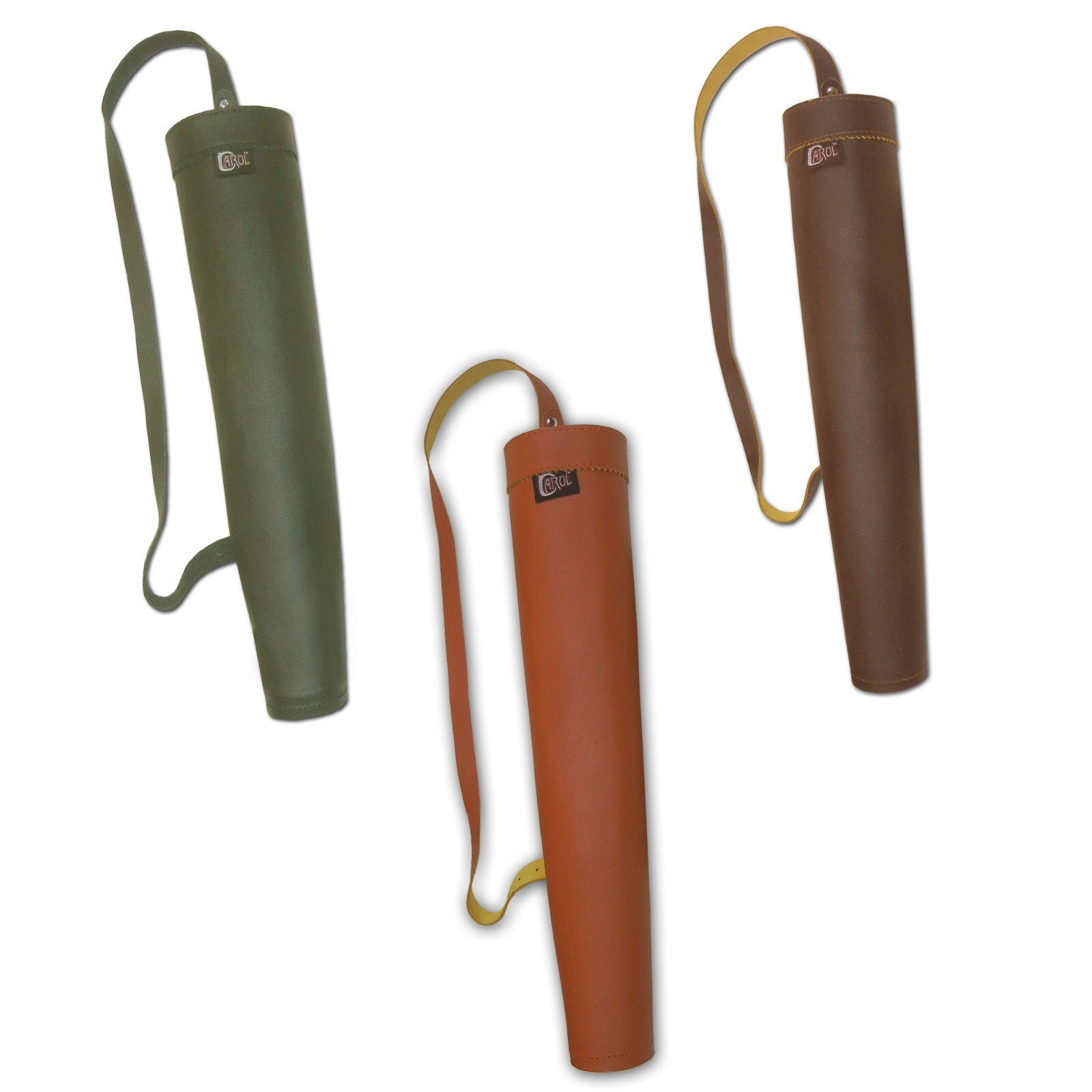 TRADITIONAL ARCHERY LEATHER ARROW HOLDER BAG SHOULDER BACK ARROW QUIVER