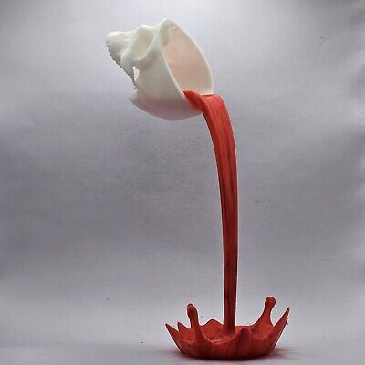 Floating Skull Spilling Sculpture Decoration 3D Printed & Hand Painted