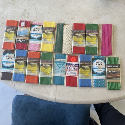 Lot 15 Vtg Seam Binding Facing Tape Bias Mend Wrights And Other Brands