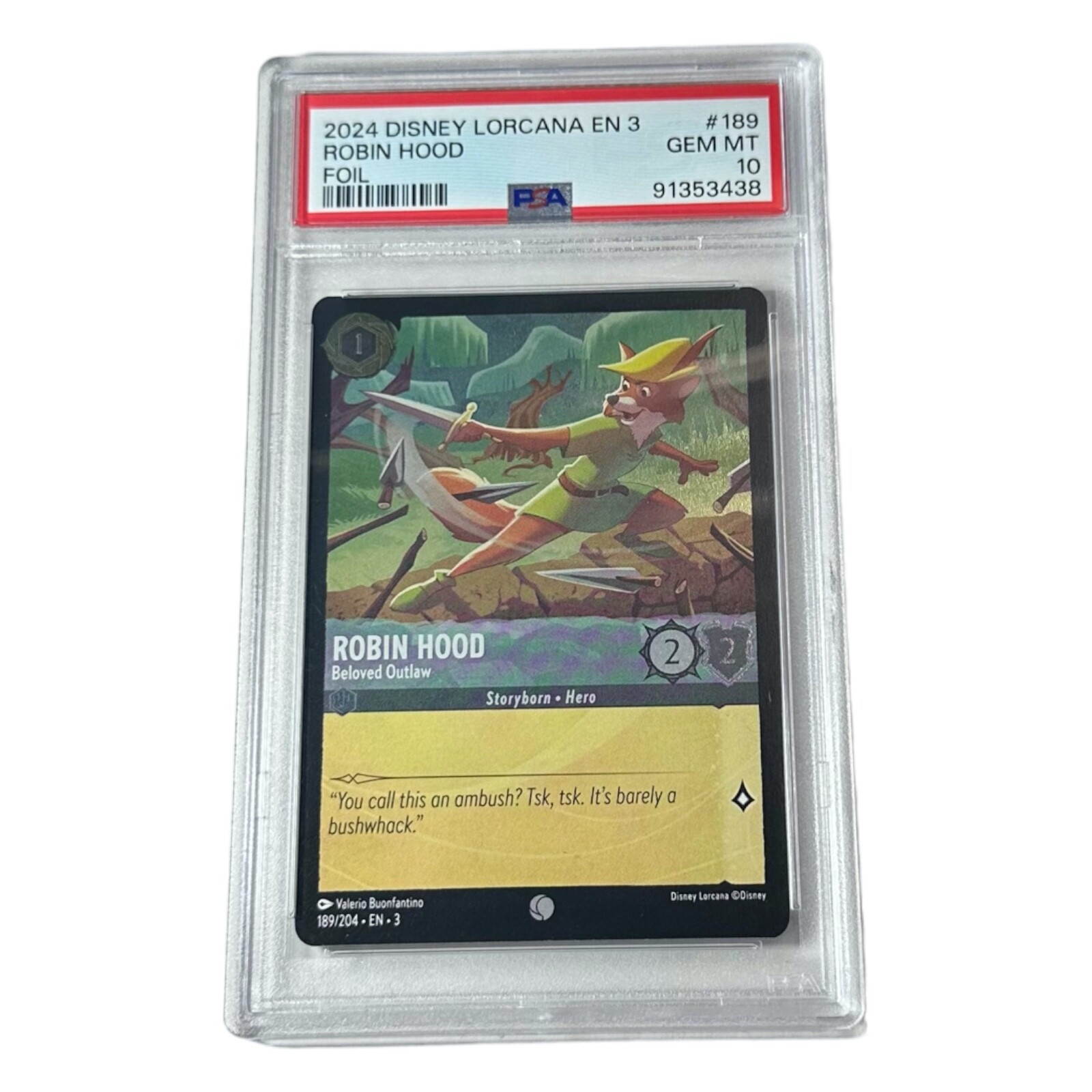 2024 Disney Lorcana EN 3 Foil Robin Hood Beloved Outlaw #189