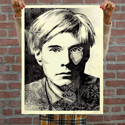 OBEY GIANT Andy Warhol Collage Silver LE /300 Shepard Fairey Signed IN HAND