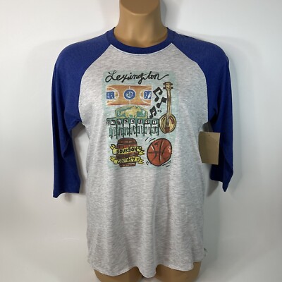 Lucky Bird Clothing Co. LEXINGTON KY T-Shirt Raglan Tee Gray Women s Medium M