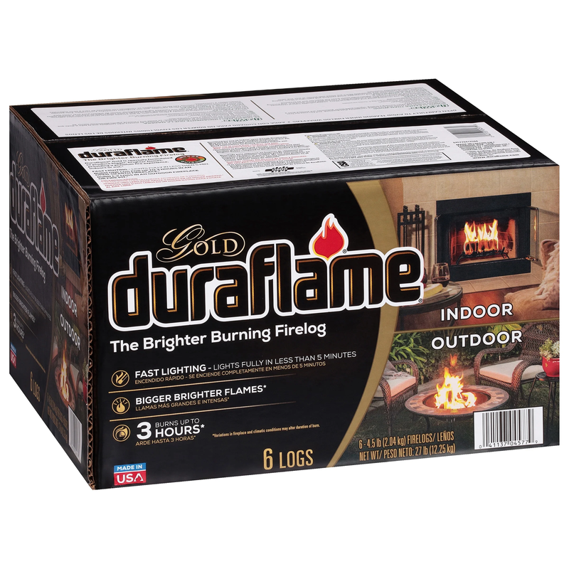 Gold Ultra Premium 4.5 Lb. Firelogs, 6-Pack Case, 3 Hour Burn