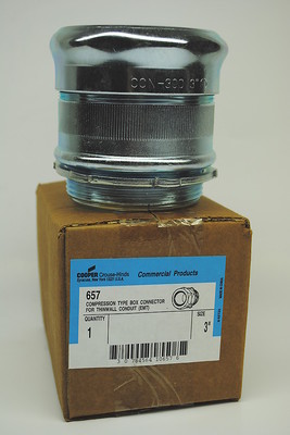 Cooper Crouse-Hinds 657  3'' EMT Thinwall Steel Compression Connector   NIB