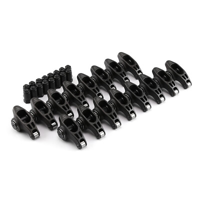 Ford SB 302 351w 1.7 Ratio 7/16'' Ultra Black Chromoly Roller Rocker Arms Set