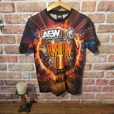 AEW x NJPW Men's Forbidden Door Vegas 2023 Short Sleeve Wrestling T-Shirt L