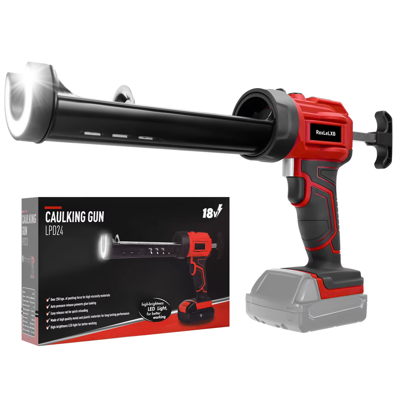 Electric Caulking Gun 10oz/300ml Cordless Caulk Gun 4 Adjustable Speeds with LED