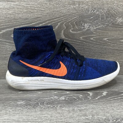 Nike Lunarepic Flyknit Blue Running Athletic Running Shoe Mens Size 10 High Top