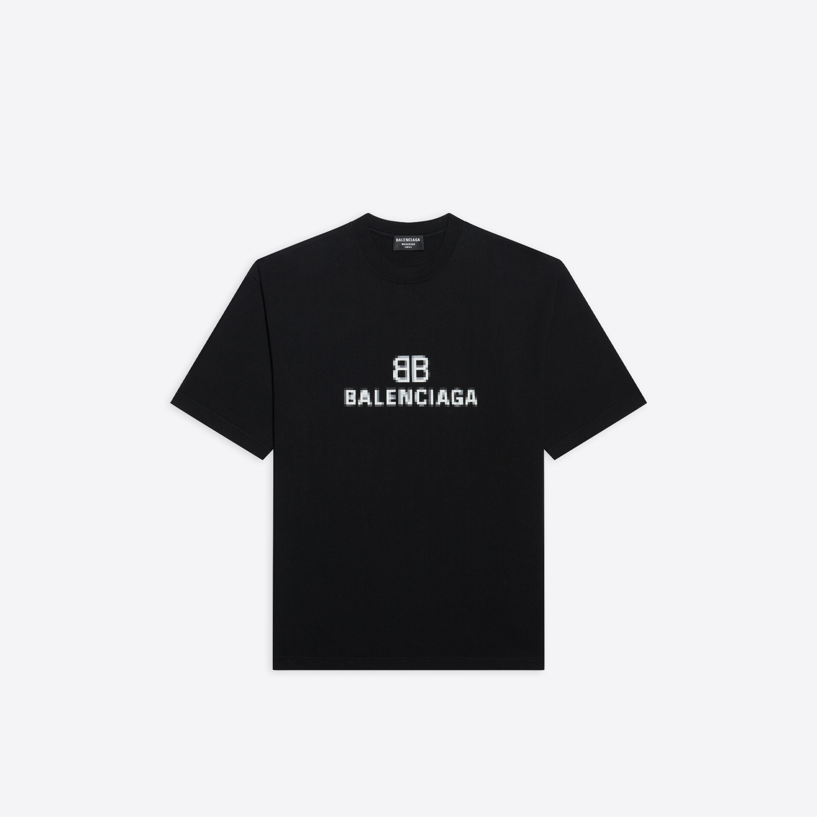 Pre-owned Balenciaga Authentic Logo Pixel T-shirt In Black Relaxed