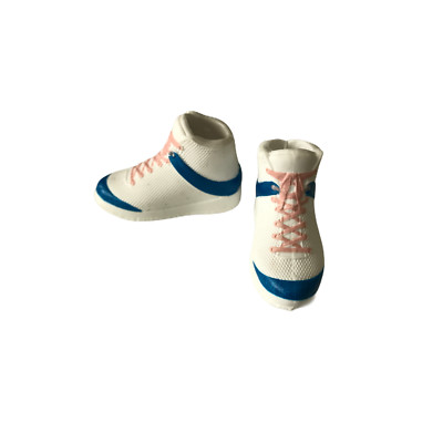 Creatable World Doll Shoes White Blue Tennis Shoes Pink Laces