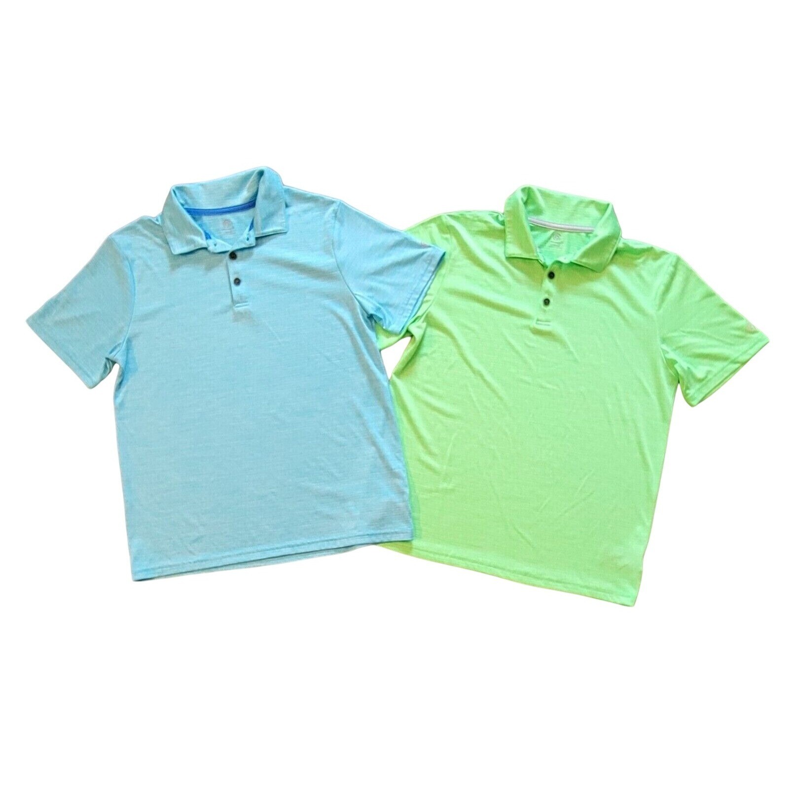 Champion C9 Boys Size L Green & Blue Short Sleeve Polo