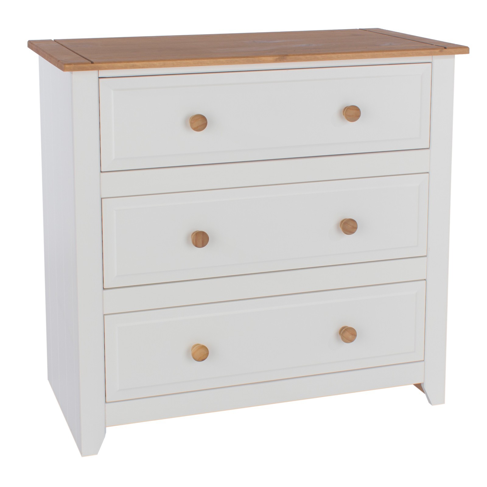 Avalon Chest Of 3 Drawers Solid Wood White Painted And Solid Pine