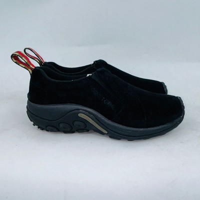 MERRELL WOMEN JUNGLE MOC J60826 BLACK SLIPON LEATHER SHOES COMFORTABLE SIZE 8.5B
