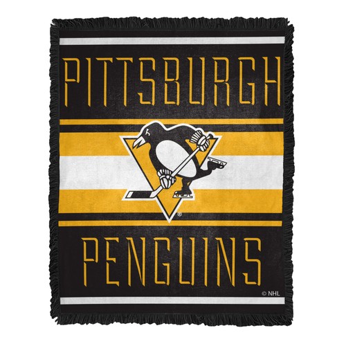 Тканое жаккардовое одеяло Northwest NHL Pittsburgh Penguins с носовой скакалкой