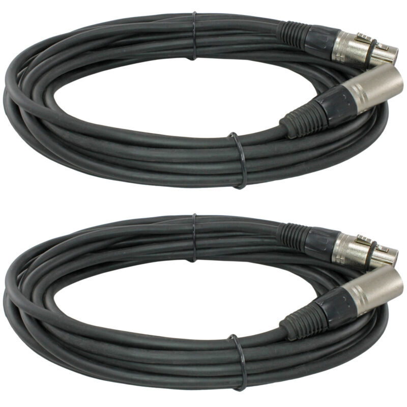 2 50 ft xlr male to female Shielded powered speaker audio Cable microphone cord