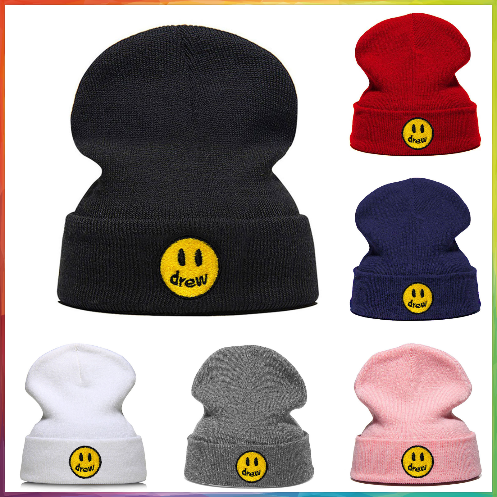 drew house - drew house 刺繍カーディガン XXS-M Drew House Beanie Hat Unisex Winter Smiley Face Fashion From