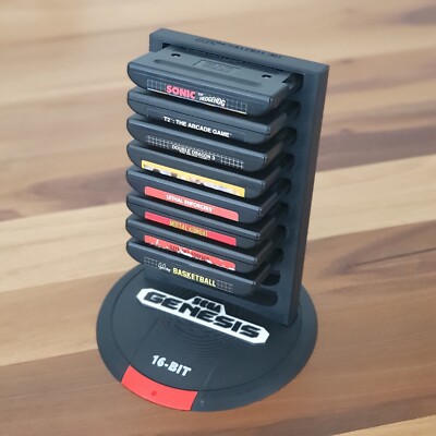 SEGA Genesis Cartridge Tower (10 cartridges) Case / Organizer / Storage / Holder