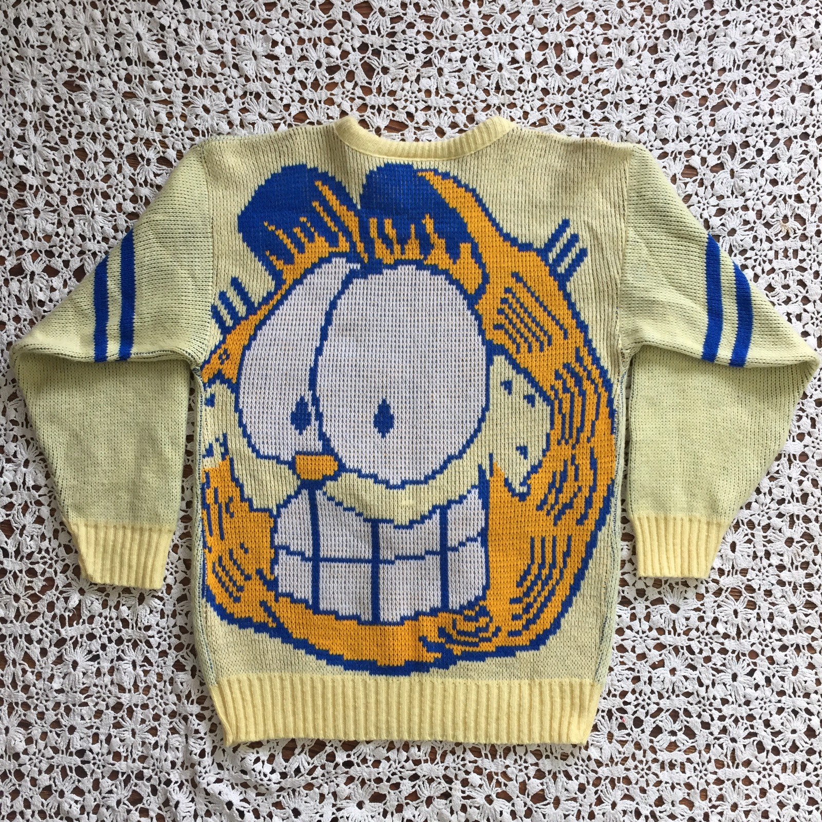 Garfield Sweater Knit Graphic Vintage 70s THE BIG CAT Rare Made In USA Unisex