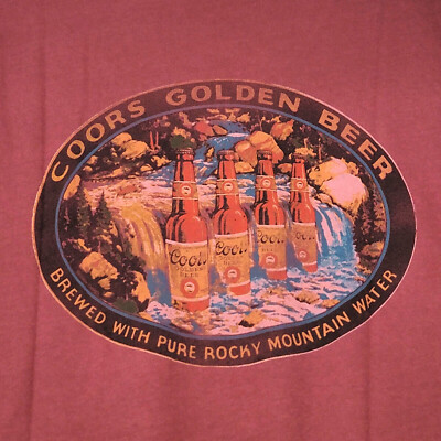 Lucky Brand COORS Shirt ADULT 2XL XXL RED BURGUNDY CASUAL BEER BREW MENS NWT