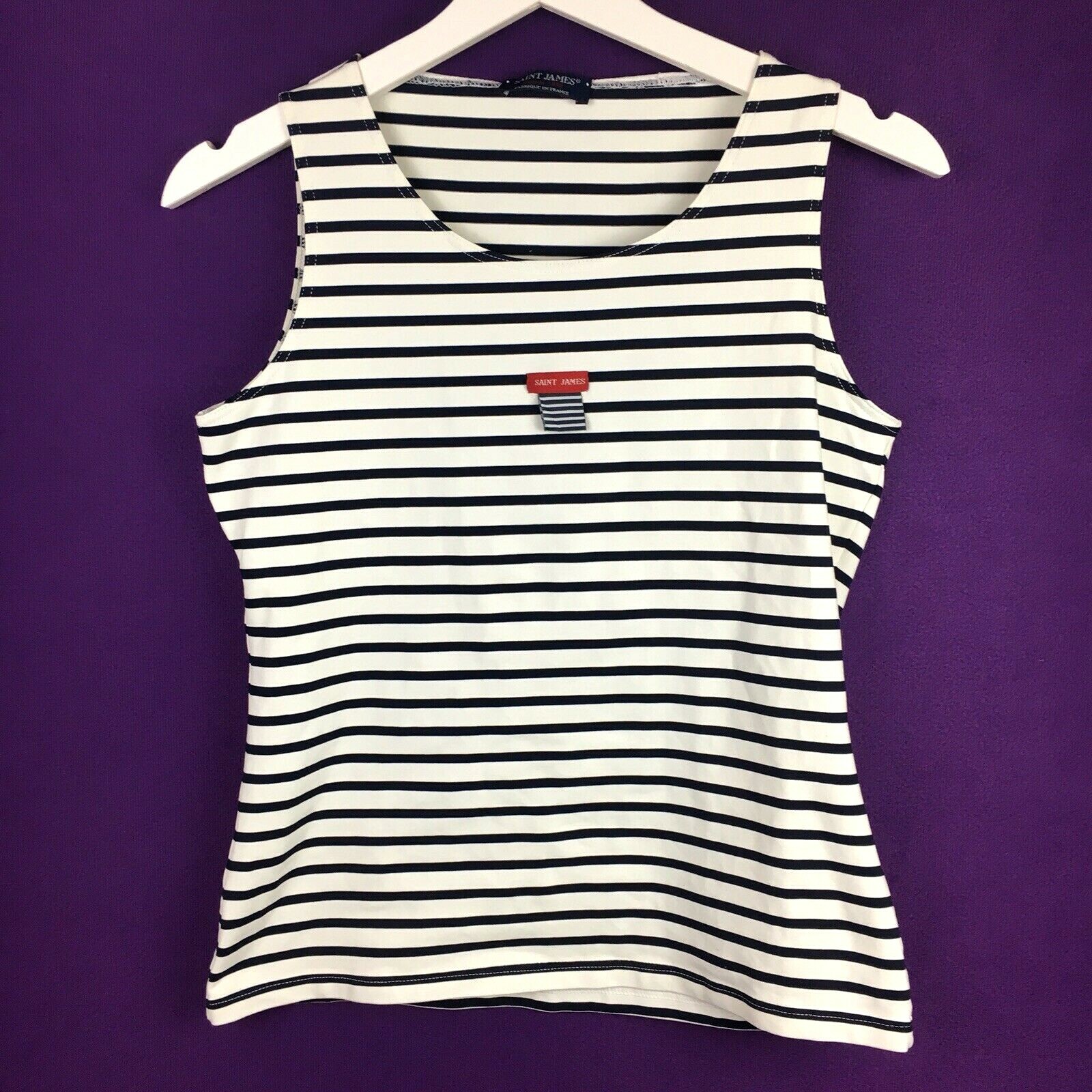 SAINT JAMES Damen Top Shirt Oberteil Traditional Breton Navy Ecru 36/ XS