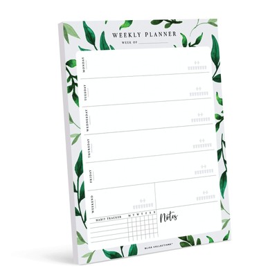 Bliss Collections Weekly Planning Pad, Desk Calendar - Greenery - Undated Tea...