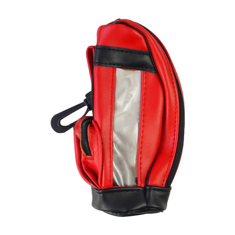 Golf Ball Storage Pouch Bag Waterproof PU Golf Tee Holder Bag with Zipper & Clip