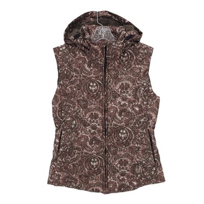 PATAGONIA Down With It Vest Walnut Brown Hooded Goose Down Women's SMALL