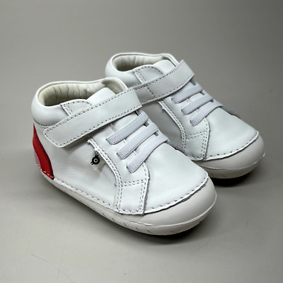 OLD SOLES Baby Champster Leather Shoe Sz 25 US 9 Snow/Red/ Pink/Silver #4091