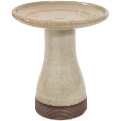 Duo-Tone Outdoor Glazed Ceramic Bird Bath - 20.5 in - Yam by Sunnydaze