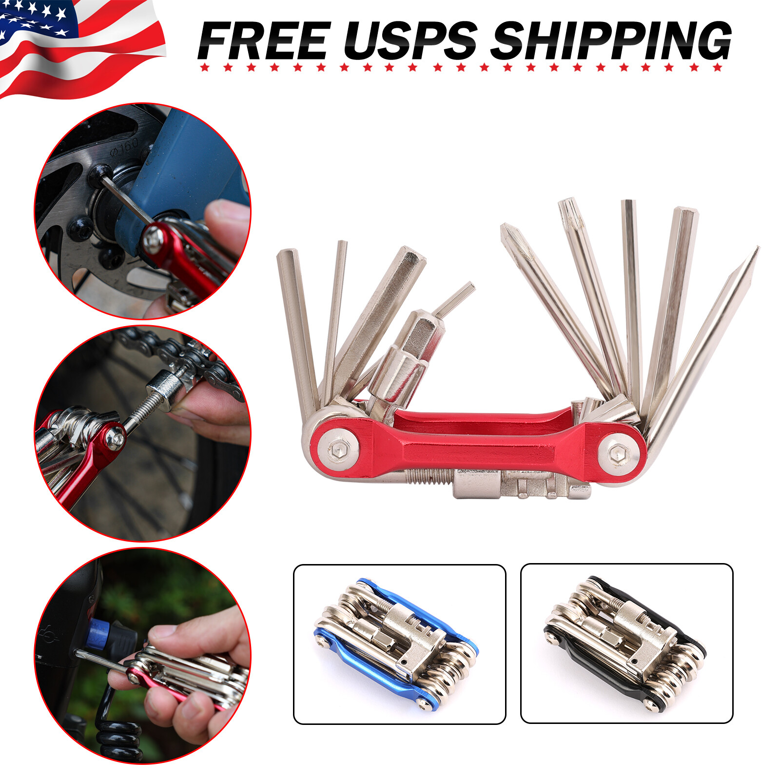 Repair Tool Set Multi Repair Hex Wrench Screwdriver Chain Fl