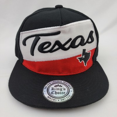 Kings Choice Malakai Texas Embroidered Snapback Hat Baseball Cap Black