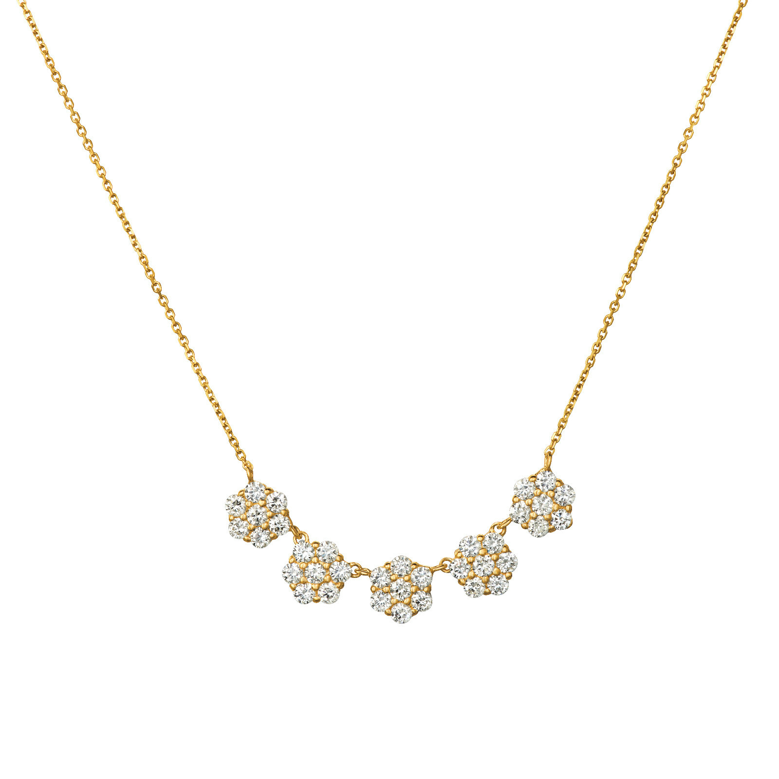 Pre-owned Morris 2.00 Carat Natural Diamond Flower Necklace Pendant 14k White Gold 18'' Chain