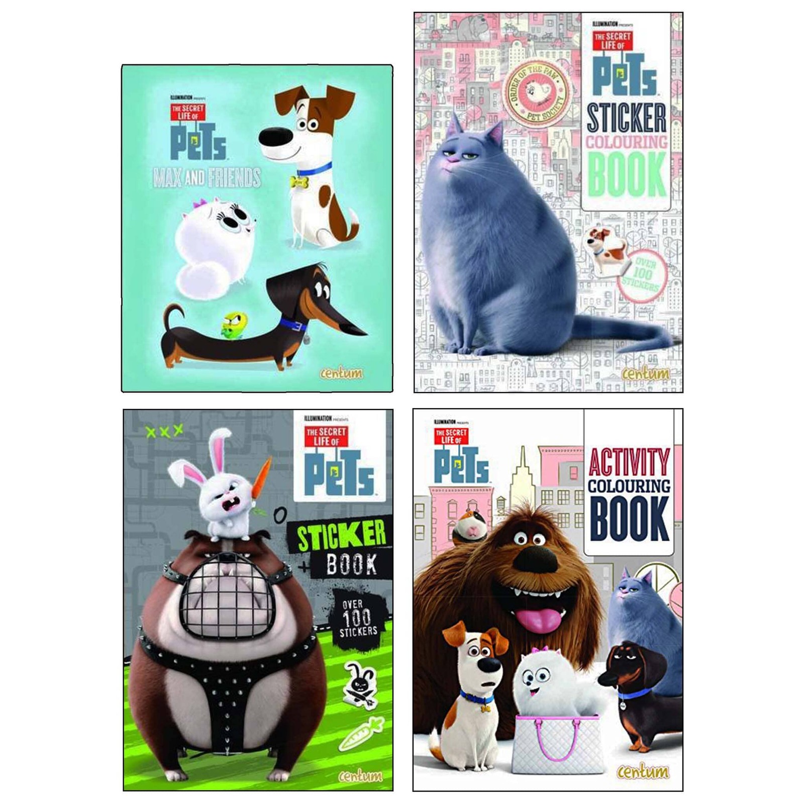 The Secret Life of Pets Sticker, Activity Colouring 4 Books - Ages 3+ - PB/HB
