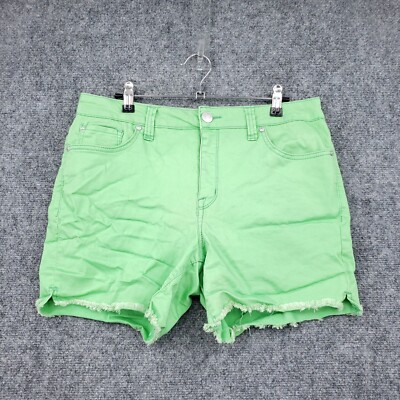 Seven 7 Weekend Short Womens 10 Green Cut Off Medium Wash Jean Denim