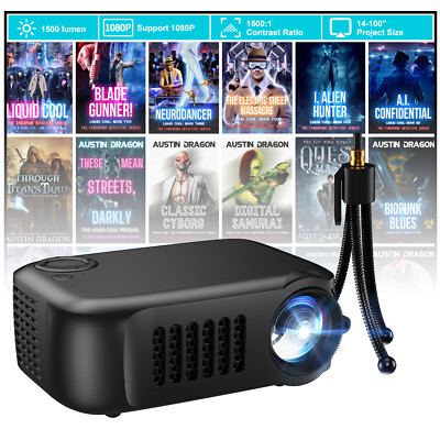 1080p HDMI LED Projector Pocket HD Mini Portable Beamer USB Office Home Theater