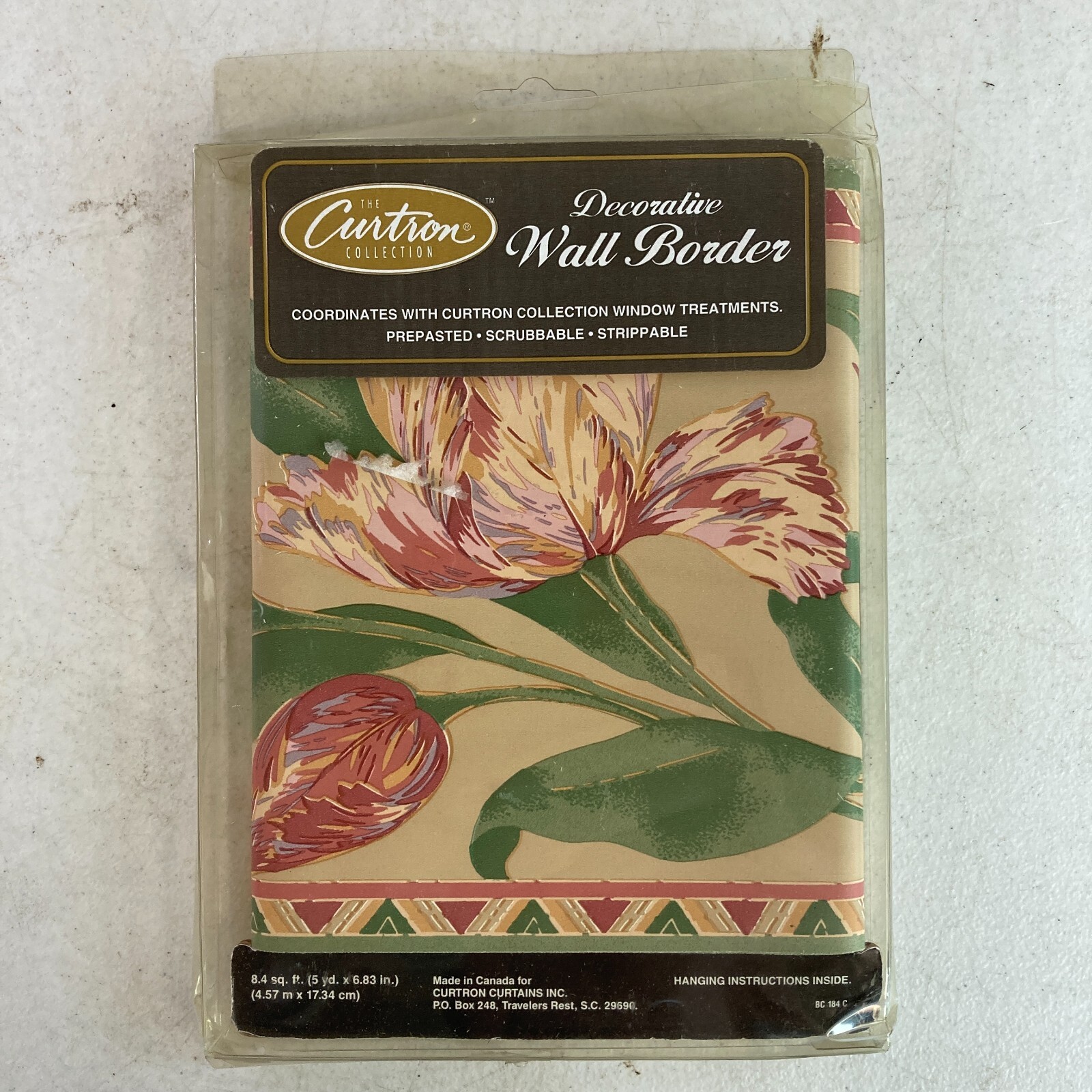 Vintag The Curtron Collection Decorative Wall Border Natural Amsterdam 48 Floral