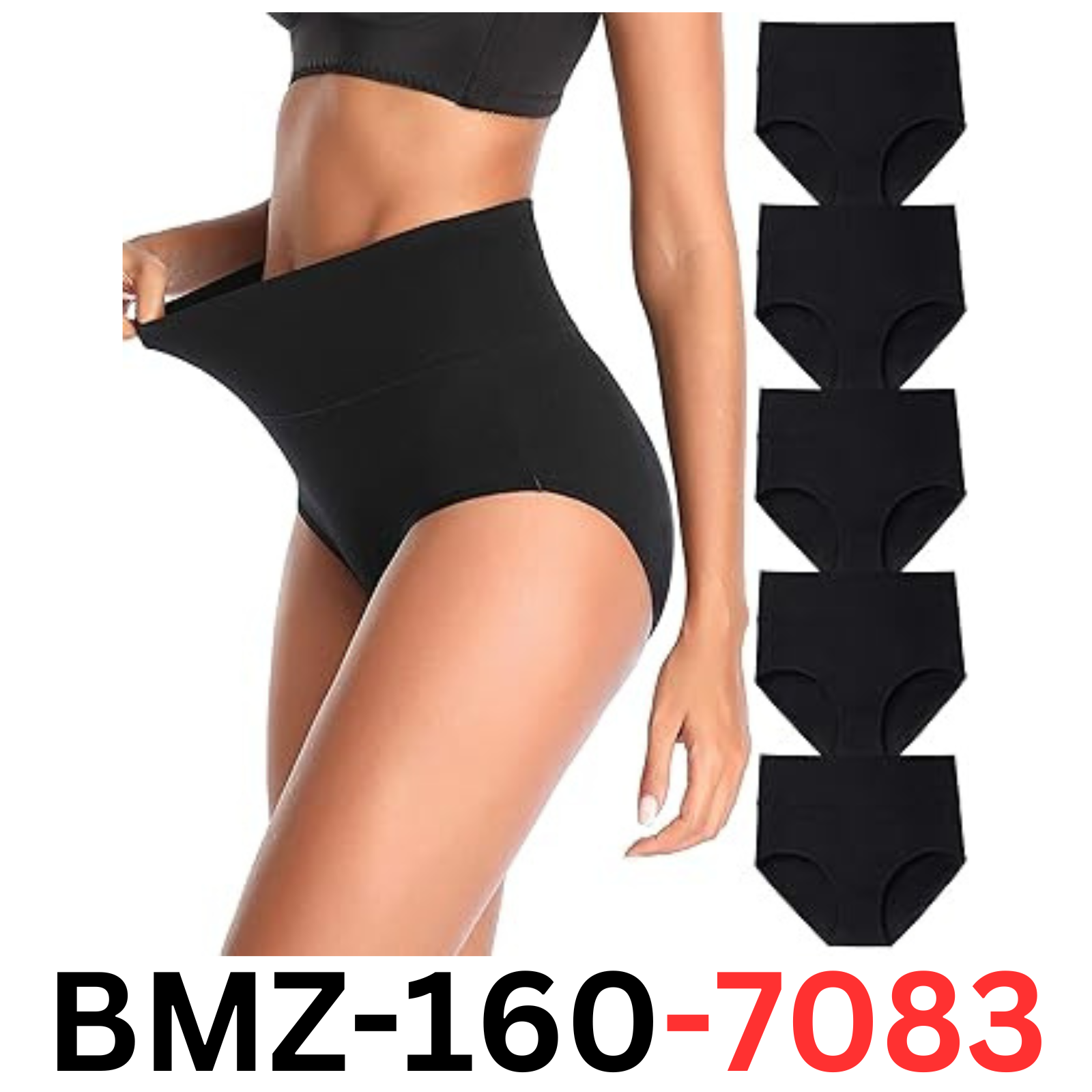 QOVOQ Women's High Waist Cotton Underwear Stretch Briefs Soft Comfy Panties, M