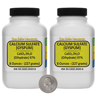 Calcium Sulfate Dihydrate [CaSO4.2H2O] 97% AR Grade Powder 1 Lb in Two Bottles
