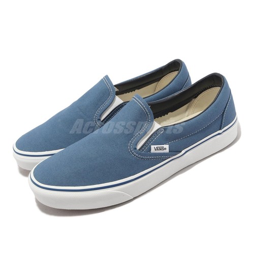 

Vans Classic Slip-On Navy White Men Unisex Casual Lifestyle Shoes VN000EYENVY, Серый, Classic Slip-on