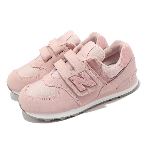

New Balance 574 Wide NB Rose Pink White Strap Kids Preschool Casual PV574EP1-W, Серый, 574 Wide