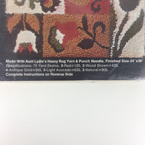 AUNT LYDIA'S PATCHWORK COLONIAL RUG CANVAS NO. 204 PUNCH NEEDLE 24 X 36 NOS