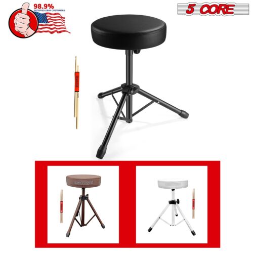 5Core Drum Stool Throne Thick Padded Percussion Seat Drummers Guitar Chair Stand