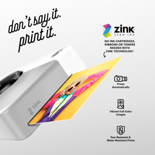 KODAK Printomatic Digital Instant Print Camera Uses Zink 2x3 Photo Paper Gray