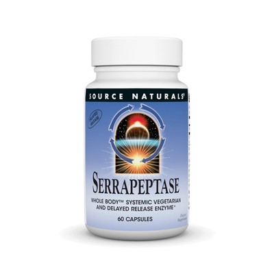 Source Naturals, Inc. Серрапептаза 60 растительных капсул