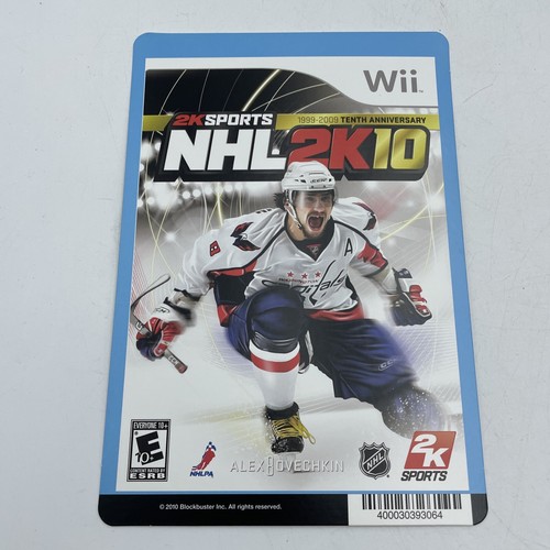 NINTENDO NHL 2K10 BLOCKBUSTER VIDEO SHELF BACKER CARD 5.5