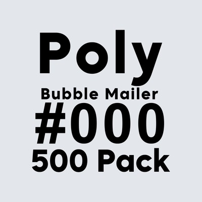 4x8 Inch, Bubble Mailers, Poly, Number #000, 500 Pack, Made in USA, Padded Envel