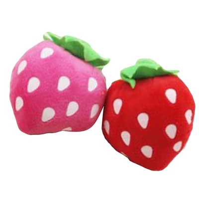 SDog Plush Squeaky Toy Cute Strawberry Fruit Shape Pet Plush Chew Toy For Teeth