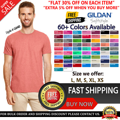 Gildan G640 Adult Softstyle T-Shirt Ringspun Cotton Crew