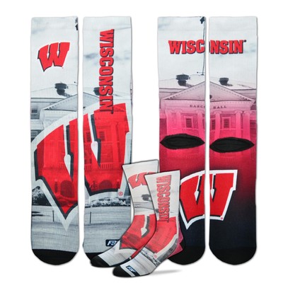 Мужские носки из сублимированного материала University of Wisconsin Badgers Hometown, большие размеры (10-13)
