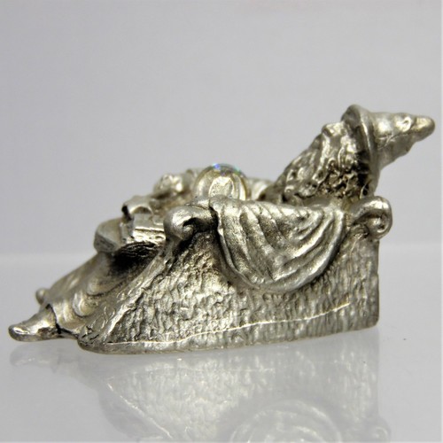 Gallo Pewter Sleeping Wizard Magician in Reclining Chair Fantasy Magic